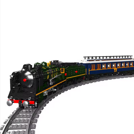 MOULD KING 12025S Zug-Bausätze Technisch RC Elektrische Eisenbahn Schienen QJ Dampflokomotive Zug Kinder Bausteine Spielzeug MK