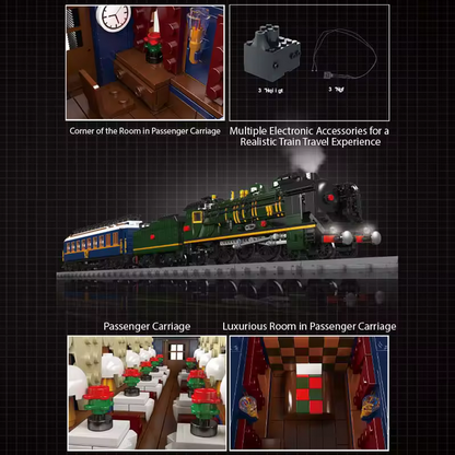 MOULD KING 12025S Zug-Bausätze Technisch RC Elektrische Eisenbahn Schienen QJ Dampflokomotive Zug Kinder Bausteine Spielzeug MK