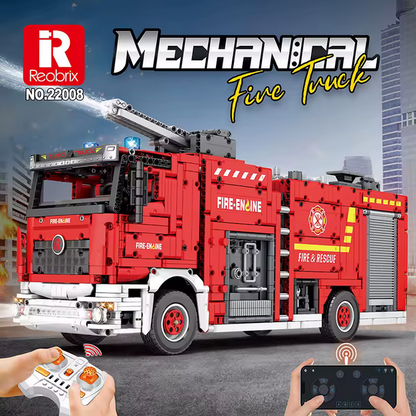 Reobrix 22008 RC Schwerlast-Feuerwehrfahrzeug Technik-Serie ferngesteuert | 2.692 Teile Roebrix