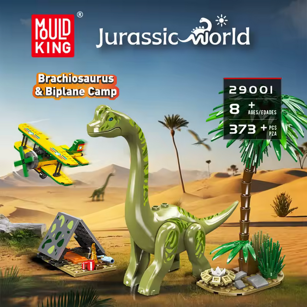 Mould King 29001 Jurassic Adventure Brachiosaurus Island Explorer Dino-Ei | 373 Teile MK
