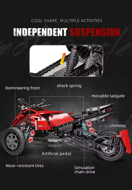 Mould King 23010 Technisches Offroad-Motorrad ferngesteuert | 853 Teile MK