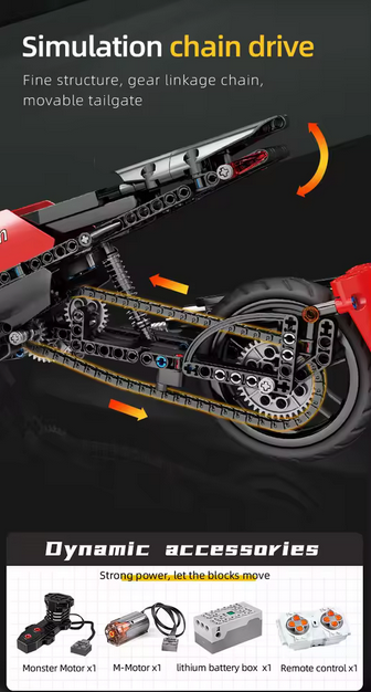 Mould King 23010 Technisches Offroad-Motorrad ferngesteuert | 853 Teile MK