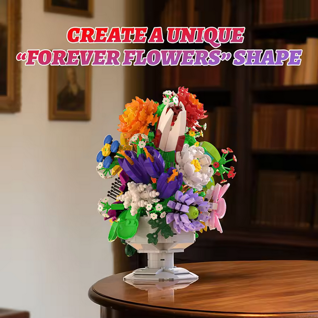 Xbert 66156 Kreative Serie Mehrfarbiges Bouquet / Blumenstrauß Ornament | 1.092 Teile Xbert
