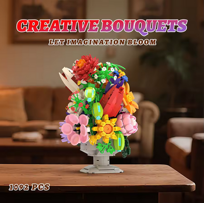 Xbert 66156 Kreative Serie Mehrfarbiges Bouquet / Blumenstrauß Ornament | 1.092 Teile Xbert
