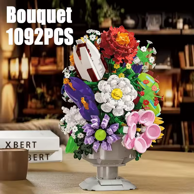 Xbert 66156 Kreative Serie Mehrfarbiges Bouquet / Blumenstrauß Ornament | 1.092 Teile Xbert