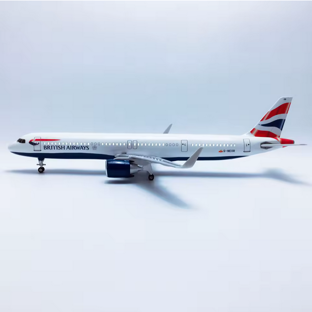 British Airways Airbus A321neo Modell 45 cm – LED Airline Flugzeug mit Soundsteuerung