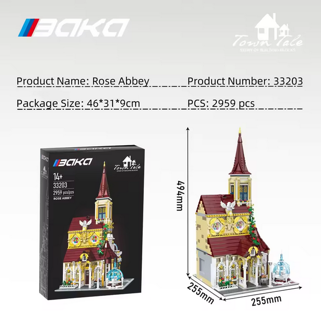 BAKA 33203 Architectural Serie Rose Kloster | 2.960 Teile