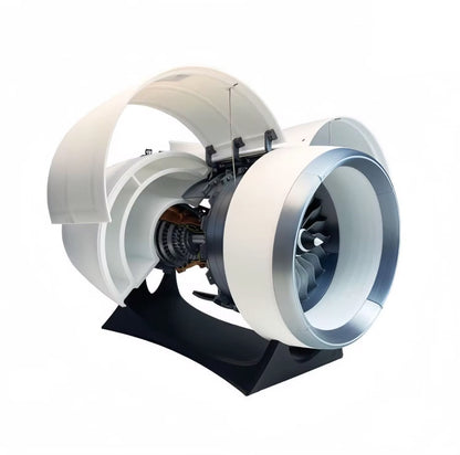 TR900 Großes Turbofan Flugzeugtriebwerk – 3D-gedrucktes, drehbares Desktop-Modell (65 × 30 × 35 cm)