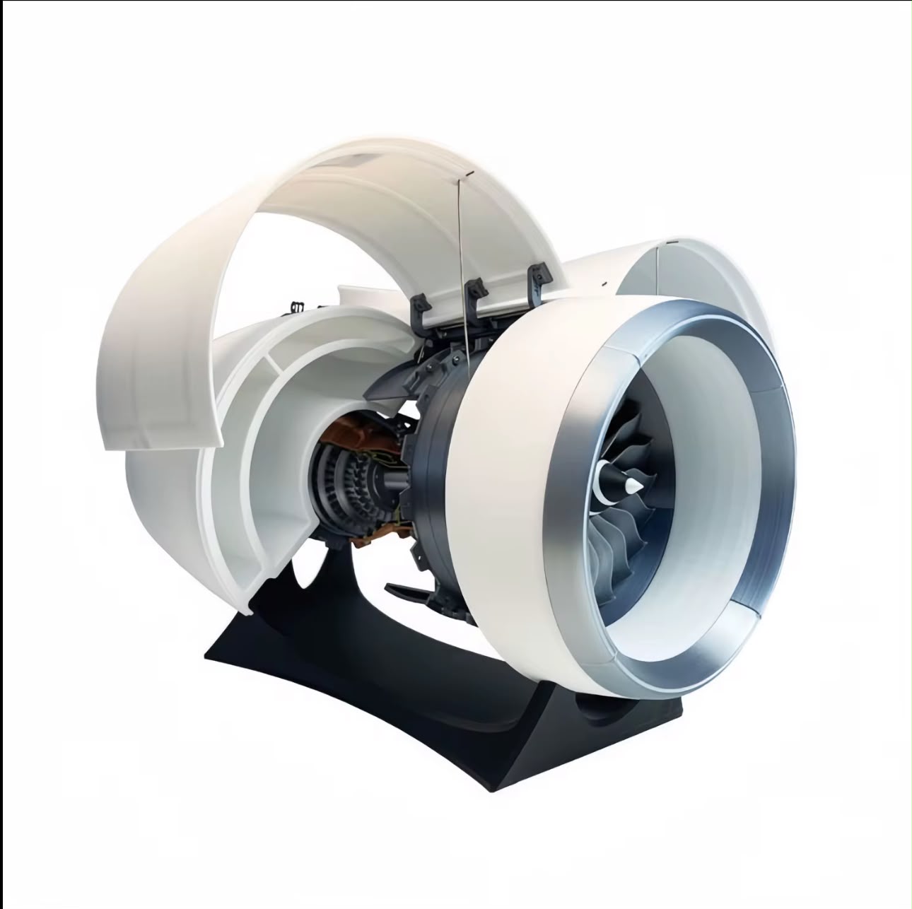 TR900 Großes Turbofan Flugzeugtriebwerk – 3D-gedrucktes, drehbares Desktop-Modell (65 × 30 × 35 cm)