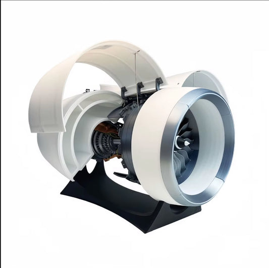 TR900 Großes Turbofan Flugzeugtriebwerk – 3D-gedrucktes, drehbares Desktop-Modell (65 × 30 × 35 cm)